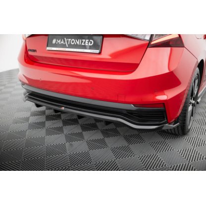 Maxton Design spoiler pod zadní nárazník s žebrováním pro Škoda Fabia Mk4, černý lesklý plast ABS, Monte Carlo