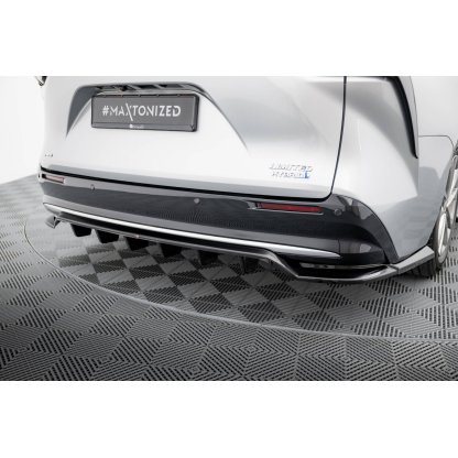 Maxton Design spoiler pod zadní nárazník s žebrováním pro Toyota Sienna Mk4, černý lesklý plast ABS