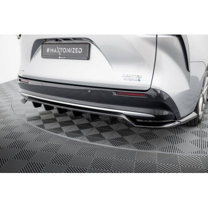 Maxton Design spoiler pod zadní nárazník s žebrováním pro Toyota Sienna Mk4, černý lesklý plast ABS