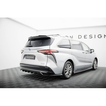 Maxton Design spoiler pod zadní nárazník s žebrováním pro Toyota Sienna Mk4, černý lesklý plast ABS
