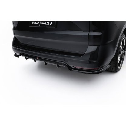 Maxton Design spoiler pod zadní nárazník s žebrováním pro Volkswagen Multivan T7, černý lesklý plast ABS
