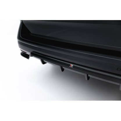 Maxton Design spoiler pod zadní nárazník s žebrováním pro Volkswagen Multivan T7, černý lesklý plast ABS