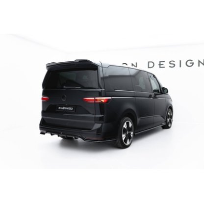 Maxton Design spoiler pod zadní nárazník s žebrováním pro Volkswagen Multivan T7, černý lesklý plast ABS