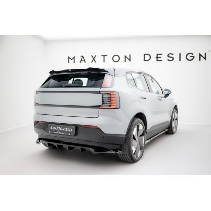 Maxton Design spoiler pod zadní nárazník s žebrováním pro Volvo EX30 Mk1, černý lesklý plast ABS