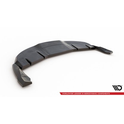 Maxton Design spoiler pod zadní nárazník s žebrováním v.1 pro Tesla Model 3 Mk1 Project Highland Facelift, černý lesklý plast ABS