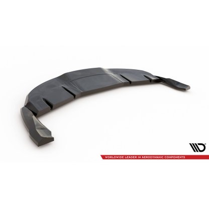 Maxton Design spoiler pod zadní nárazník s žebrováním v.1 pro Tesla Model 3 Mk1 Project Highland Facelift, černý lesklý plast ABS