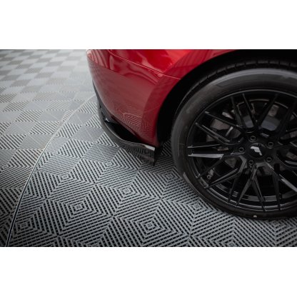 Maxton Design spoiler pod zadní nárazník s žebrováním v.2 pro Tesla Model 3 Mk1 Project Highland Facelift, černý lesklý plast ABS