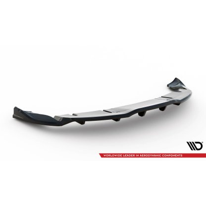 Maxton Design spoiler pod zadní nárazník s žebrováním v.2 pro Tesla Model 3 Mk1 Project Highland Facelift, černý lesklý plast ABS