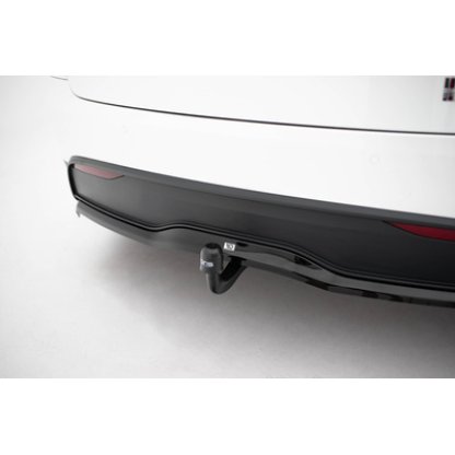 Maxton Design spoiler pod zadní nárazník s žebrováním v.2 pro Tesla Model X Mk1 Facelift, černý lesklý plast ABS