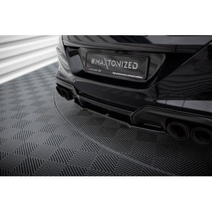 Maxton Design středový spoiler pod zadní nárazník pro BMW M8 Gran Coupe/F93, černý lesklý plast ABS