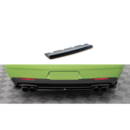 Maxton Design středový spoiler pod zadní nárazník pro Dodge Challenger MK3 SRT Hellcat Widebody, černý lesklý plast ABS