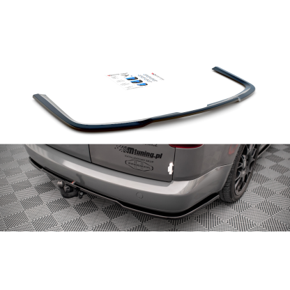 Maxton Design středový spoiler pod zadní nárazník pro Volkswagen Caddy Mk3 Facelift, černý lesklý plast ABS, pro verzi Long