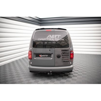 Maxton Design středový spoiler pod zadní nárazník pro Volkswagen Caddy Mk3 Facelift, plast ABS bez povrchové úpravy, pro verzi Long