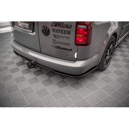 Maxton Design středový spoiler pod zadní nárazník pro Volkswagen Caddy Mk3 Facelift, plast ABS bez povrchové úpravy, pro verzi Long