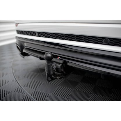 Maxton Design středový spoiler pod zadní nárazník s žebrováním pro Audi SQ8 Mk 1, černý lesklý plast ABS, S-line