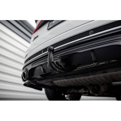 Maxton Design středový spoiler pod zadní nárazník s žebrováním pro Audi SQ8 Mk 1, černý lesklý plast ABS, S-line