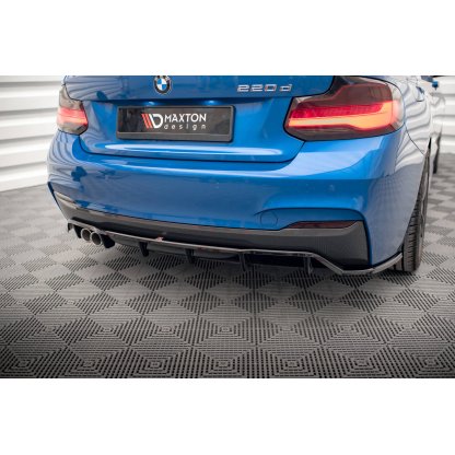 Maxton Design středový spoiler pod zadní nárazník s žebrováním pro BMW řada 2 F22, plast ABS bez povrchové úpravy, M-pack