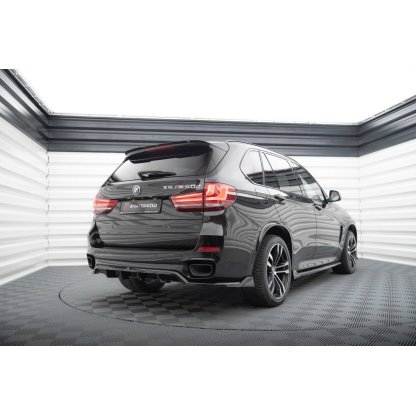 Maxton Design středový spoiler pod zadní nárazník s žebrováním pro BMW X5 F15, černý lesklý plast ABS, M-Pack