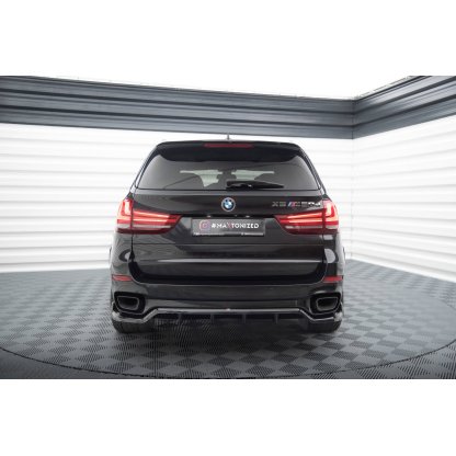 Maxton Design středový spoiler pod zadní nárazník s žebrováním pro BMW X5 F15, černý lesklý plast ABS, M-Pack