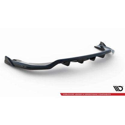 Maxton Design středový spoiler pod zadní nárazník s žebrováním pro BMW X5 F15, černý lesklý plast ABS, M-Pack