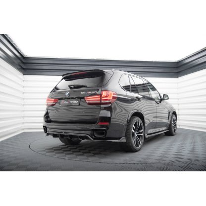 Maxton Design středový spoiler pod zadní nárazník s žebrováním pro BMW X5 F15, černý lesklý plast ABS, M-Pack