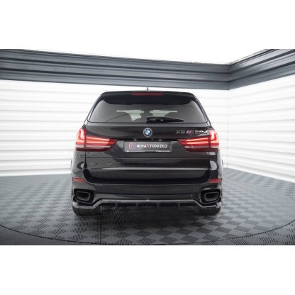 Maxton Design středový spoiler pod zadní nárazník s žebrováním pro BMW X5 F15, černý lesklý plast ABS, M-Pack