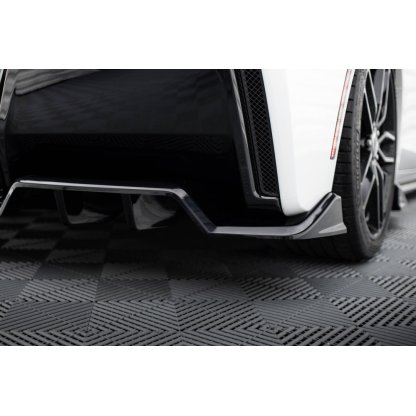 Maxton Design středový spoiler pod zadní nárazník s žebrováním pro Chevrolet Corvette C7, černý lesklý plast ABS, Stingray