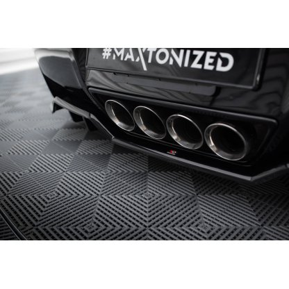 Maxton Design středový spoiler pod zadní nárazník s žebrováním pro Chevrolet Corvette C7, černý lesklý plast ABS, Stingray