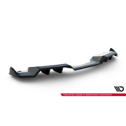 Maxton Design středový spoiler pod zadní nárazník s žebrováním pro Chevrolet Corvette C7, černý lesklý plast ABS, Stingray
