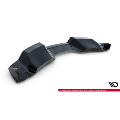 Maxton Design středový spoiler pod zadní nárazník s žebrováním pro Chevrolet Corvette C7, černý lesklý plast ABS, Z06