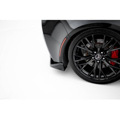 Maxton Design středový spoiler pod zadní nárazník s žebrováním pro Chevrolet Corvette C7, černý lesklý plast ABS, Z06