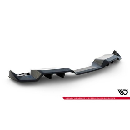 Maxton Design středový spoiler pod zadní nárazník s žebrováním pro Chevrolet Corvette C7, černý lesklý plast ABS, Z06