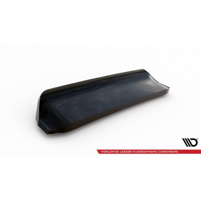Maxton Design středový spoiler pod zadní nárazník s žebrováním pro Ford Focus Mk4, černý lesklý plast ABS, Vignale, Estate