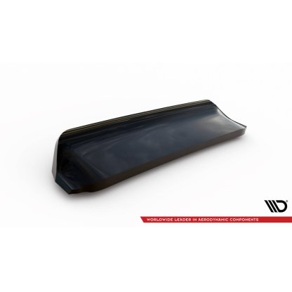 Maxton Design středový spoiler pod zadní nárazník s žebrováním pro Ford Focus Mk4, černý lesklý plast ABS, Vignale, Estate