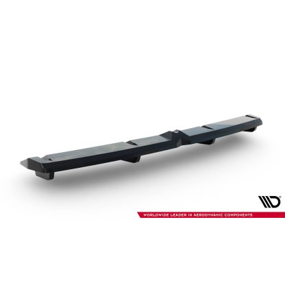 Maxton Design středový spoiler pod zadní nárazník s žebrováním pro Hyundai Elantra N Mk7, černý lesklý plast ABS