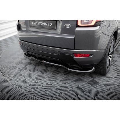Maxton Design středový spoiler pod zadní nárazník s žebrováním pro Land rover Range Rover Evoque Mk1 Facelift, černý lesklý plast ABS, HSE Dynamic
