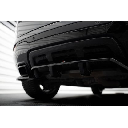 Maxton Design středový spoiler pod zadní nárazník s žebrováním pro Land rover Range Rover Evoque Mk1 Facelift, černý lesklý plast ABS, HSE Dynamic