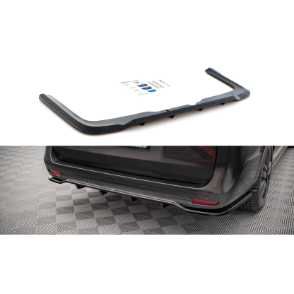 Maxton Design středový spoiler pod zadní nárazník s žebrováním pro Mercedes třída V W447F, černý lesklý plast ABS, AMG-Line