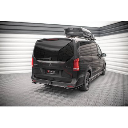 Maxton Design středový spoiler pod zadní nárazník s žebrováním pro Mercedes třída V W447F, černý lesklý plast ABS, AMG-Line