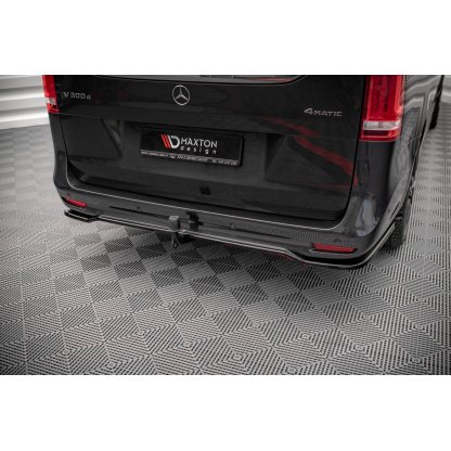 Maxton Design středový spoiler pod zadní nárazník s žebrováním pro Mercedes třída V W447F, černý lesklý plast ABS, AMG-Line