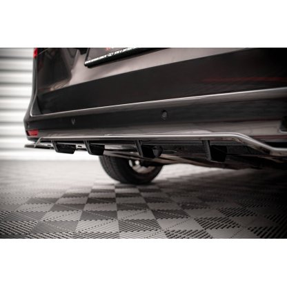 Maxton Design středový spoiler pod zadní nárazník s žebrováním pro Mercedes třída V W447F, černý lesklý plast ABS, AMG-Line