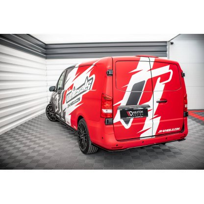 Maxton Design středový spoiler pod zadní nárazník s žebrováním pro Mercedes Vito W447 Facelift, černý lesklý plast ABS