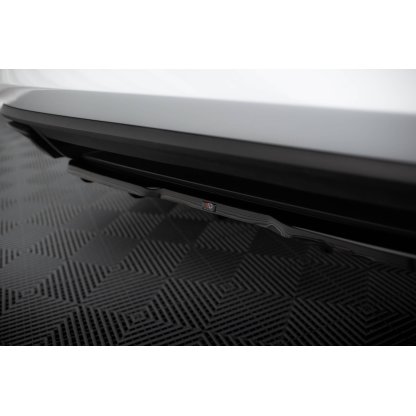 Maxton Design středový spoiler pod zadní nárazník s žebrováním pro Škoda Kodiaq RS, černý lesklý plast ABS