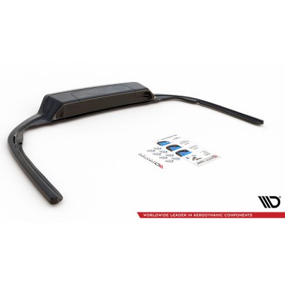 Maxton Design středový spoiler pod zadní nárazník s žebrováním pro Volkswagen Passat Mk8 (B8), černý lesklý plast ABS