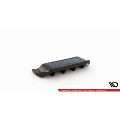 Maxton Design středový spoiler pod zadní nárazník s žebrováním pro Volkswagen T-roc R Mk1, černý lesklý plast ABS, vč. R-Line