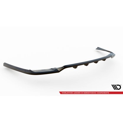 Maxton Design středový spoiler pod zadní nárazník s žebrováním pro Volvo XC90 Mk2 Facelift R-Design, černý lesklý plast ABS