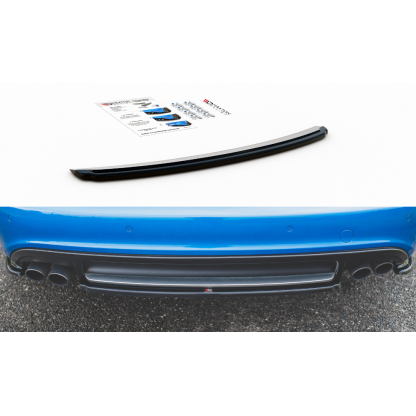 Maxton Design středový spoiler zadního nárazníku pro Audi A4 B8, černý lesklý plast ABS