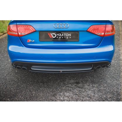 Maxton Design středový spoiler zadního nárazníku pro Audi A4 B8, černý lesklý plast ABS