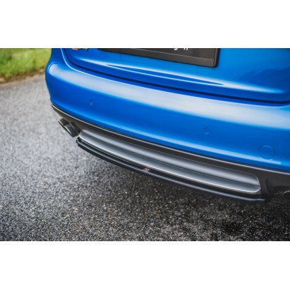 Maxton Design středový spoiler zadního nárazníku pro Audi A4 B8, černý lesklý plast ABS