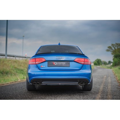 Maxton Design středový spoiler zadního nárazníku pro Audi A4 B8, černý lesklý plast ABS